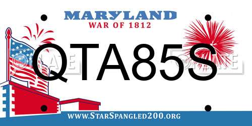 QTA85S Maryland License Plate