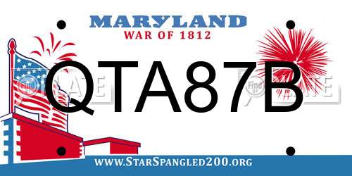QTA87B Maryland License Plate