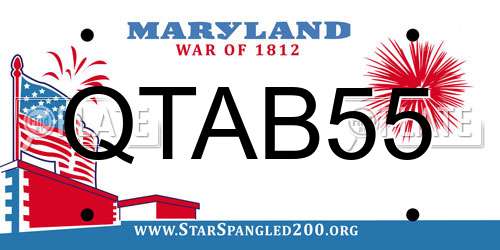 QTAB55 Maryland License Plate