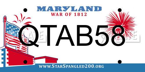 QTAB58 Maryland License Plate