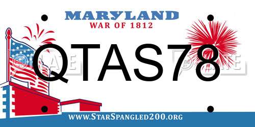 QTAS78 Maryland License Plate