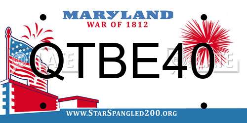 QTBE40 Maryland License Plate