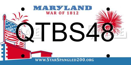 QTBS48 Maryland License Plate