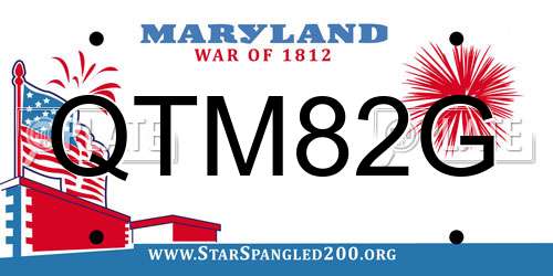 QTM82G Maryland License Plate