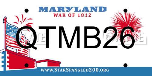 QTMB26 Maryland License Plate
