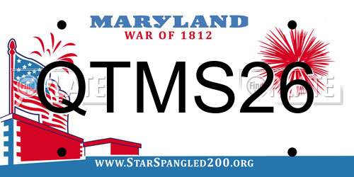 QTMS26 Maryland License Plate