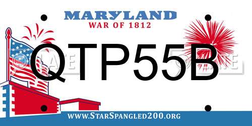 QTP55B Maryland License Plate