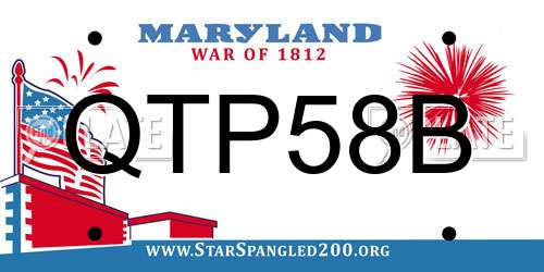 QTP58B Maryland License Plate