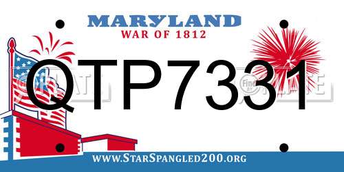QTP7331 Maryland License Plate