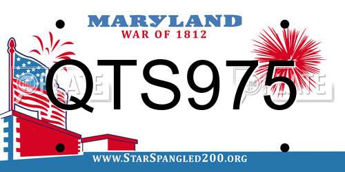 QTS975 Maryland License Plate