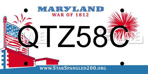 QTZ58C Maryland License Plate