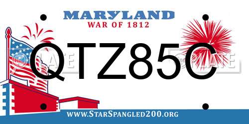 QTZ85C Maryland License Plate
