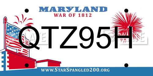 QTZ95H Maryland License Plate