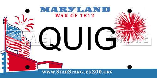 QUIG Maryland License Plate