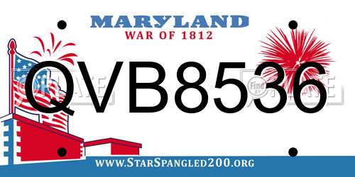 QVB8536 Maryland License Plate
