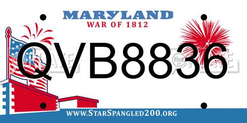 QVB8836 Maryland License Plate