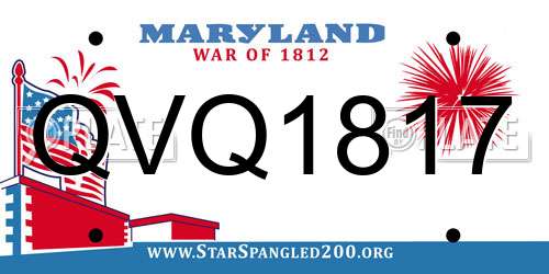 QVQ1817 Maryland License Plate