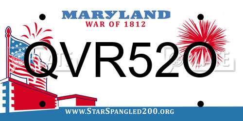 QVR52O Maryland License Plate