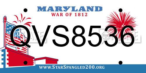 QVS8536 Maryland License Plate