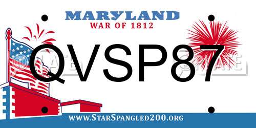 QVSP87 Maryland License Plate