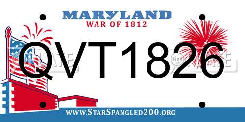 QVT1826 Maryland License Plate