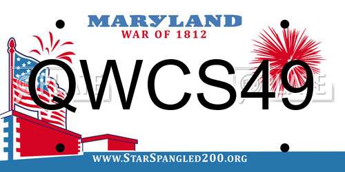 QWCS49 Maryland License Plate