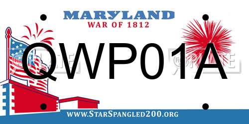 QWP01A Maryland License Plate
