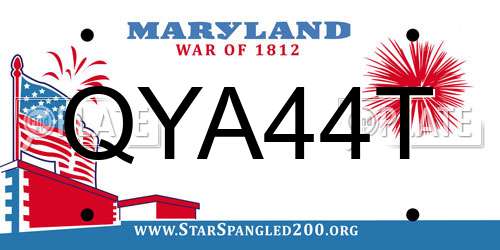 QYA44T Maryland License Plate