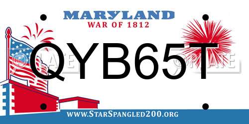 QYB65T Maryland License Plate