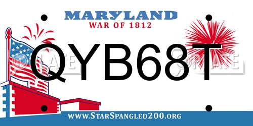 QYB68T Maryland License Plate