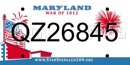 QZ26845 Maryland License Plate