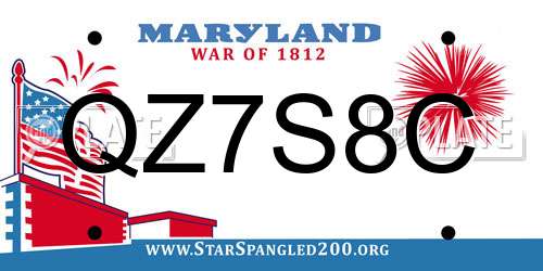 QZ7S8C Maryland License Plate