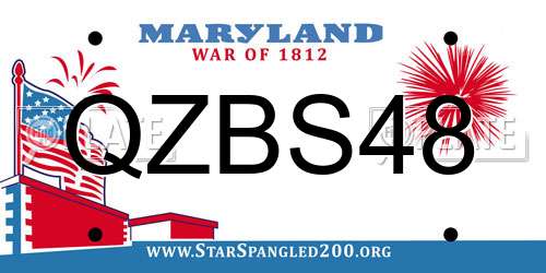 QZBS48 Maryland License Plate