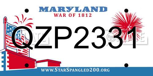 QZP2331 Maryland License Plate