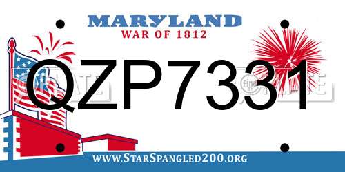 QZP7331 Maryland License Plate