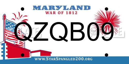 QZQB09 Maryland License Plate