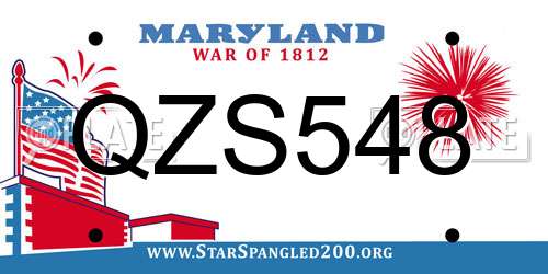 QZS548 Maryland License Plate