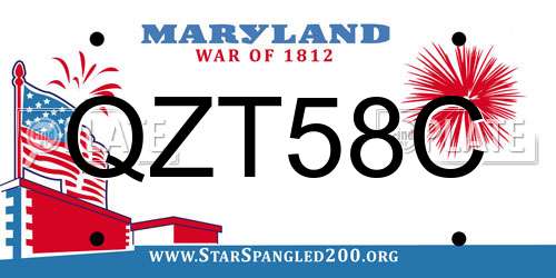 QZT58C Maryland License Plate