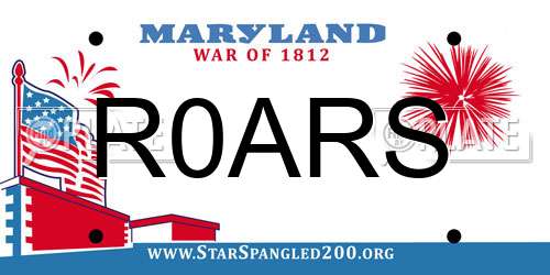 R0ARS Maryland License Plate