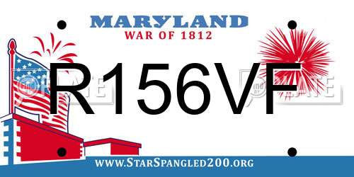 R156VF Maryland License Plate