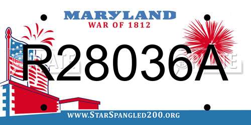 R28036A Maryland License Plate