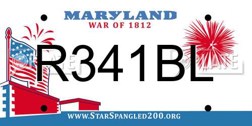 R341BL Maryland License Plate