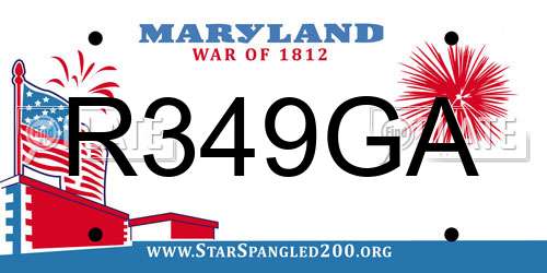 R349GA Maryland License Plate