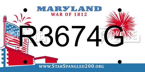 R3674G Maryland License Plate
