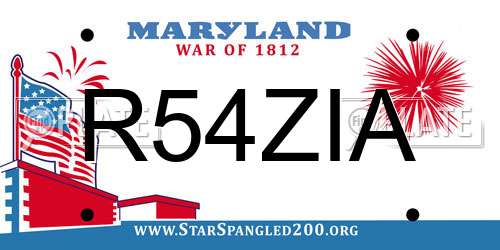 R54ZIA Maryland License Plate