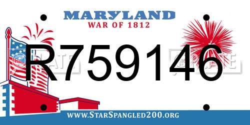 R759146 Maryland License Plate