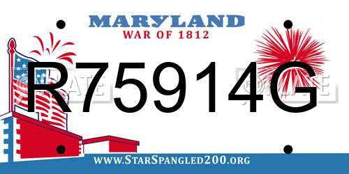 R75914G Maryland License Plate