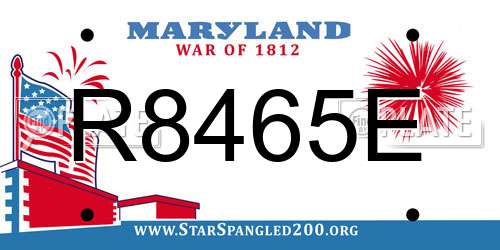 R8465E Maryland License Plate