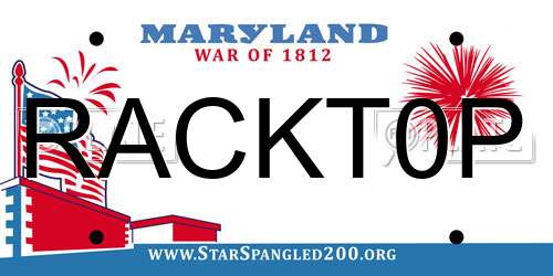 RACKT0P Maryland License Plate