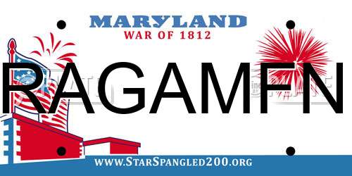 RAGAMFN Maryland License Plate